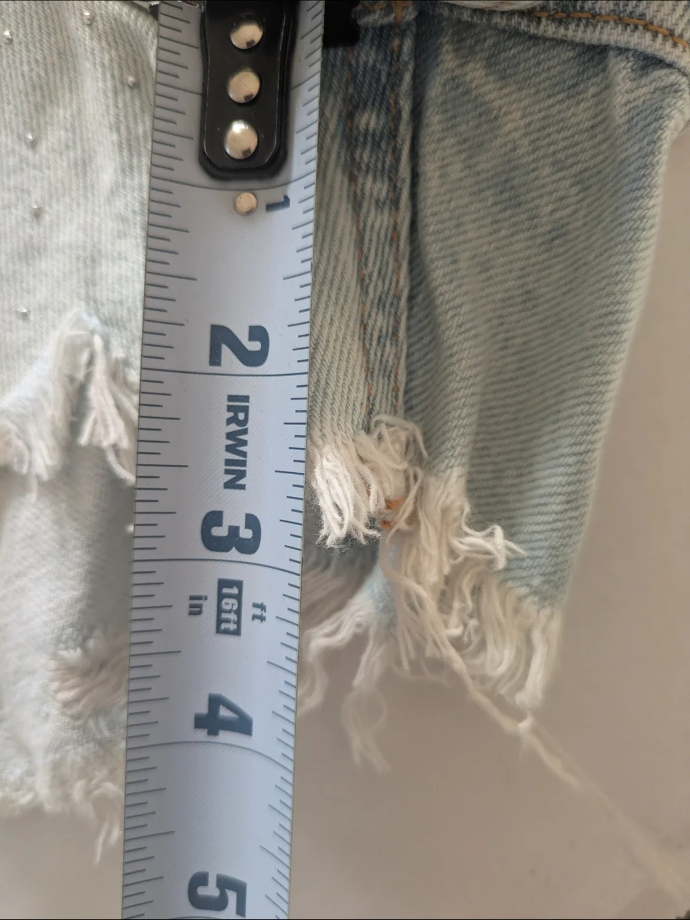 Liu Jo Light Blue Distressed Denim Shorts with Rhinestone Accents- Size 32